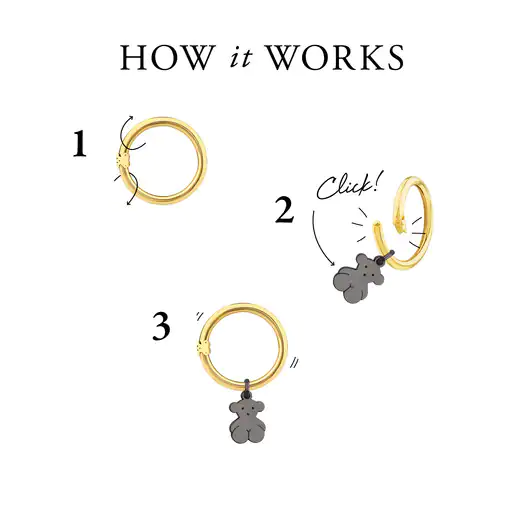 Pulseira média com banho de ouro rosa 18k sobre aço prateado e IP preto.