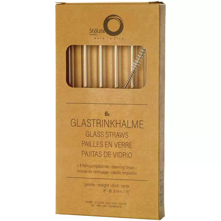 Stölze Lausitz Glastrinkhalme Bar 23 cm 7er Set transparent