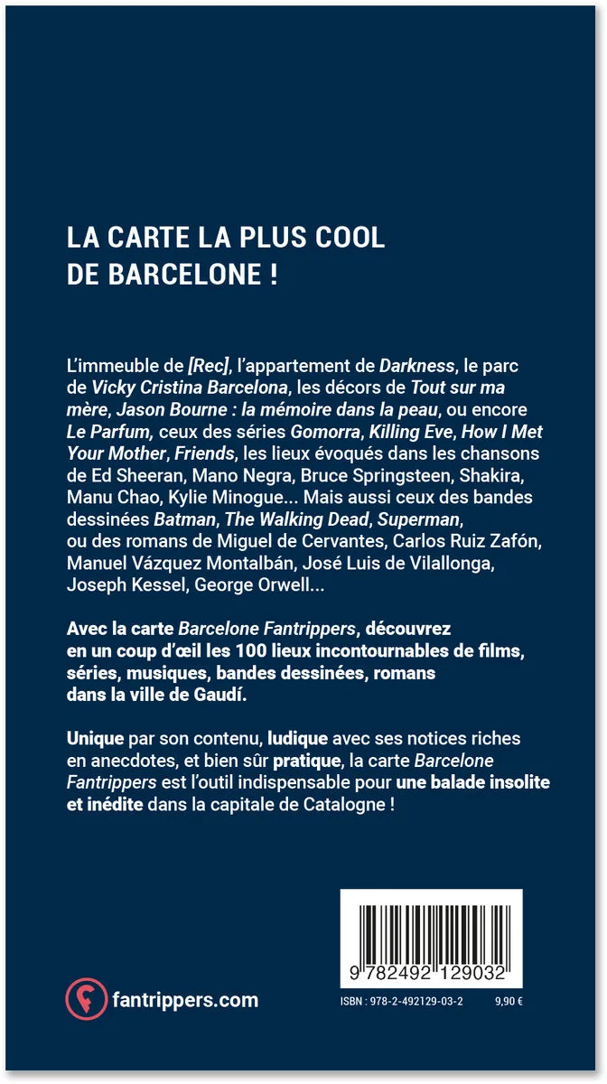Cartes Barcelone des 100 lieux cultes Livres