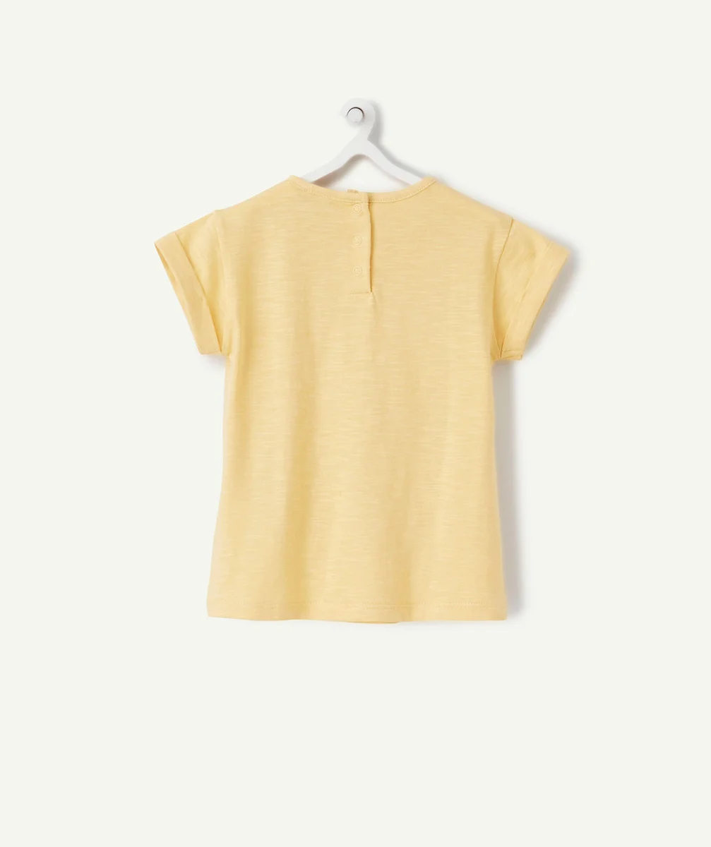 T-SHIRT BÉBÉ FILLE JAUNE EN COTON BIO THÈME DÉSERT