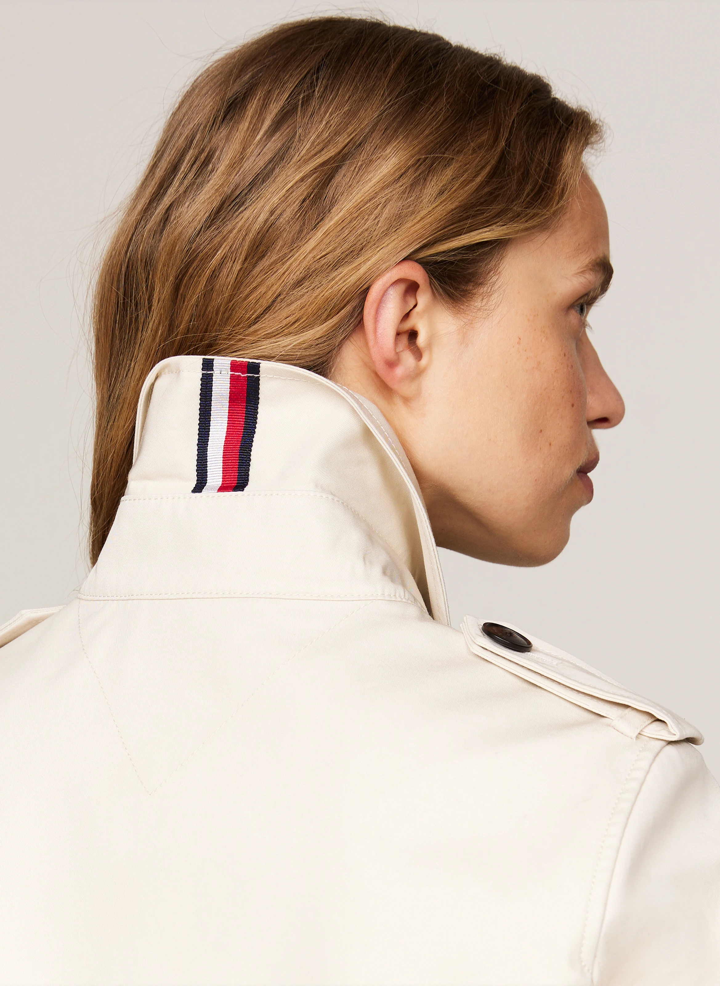 Trench court en coton bio | Beige