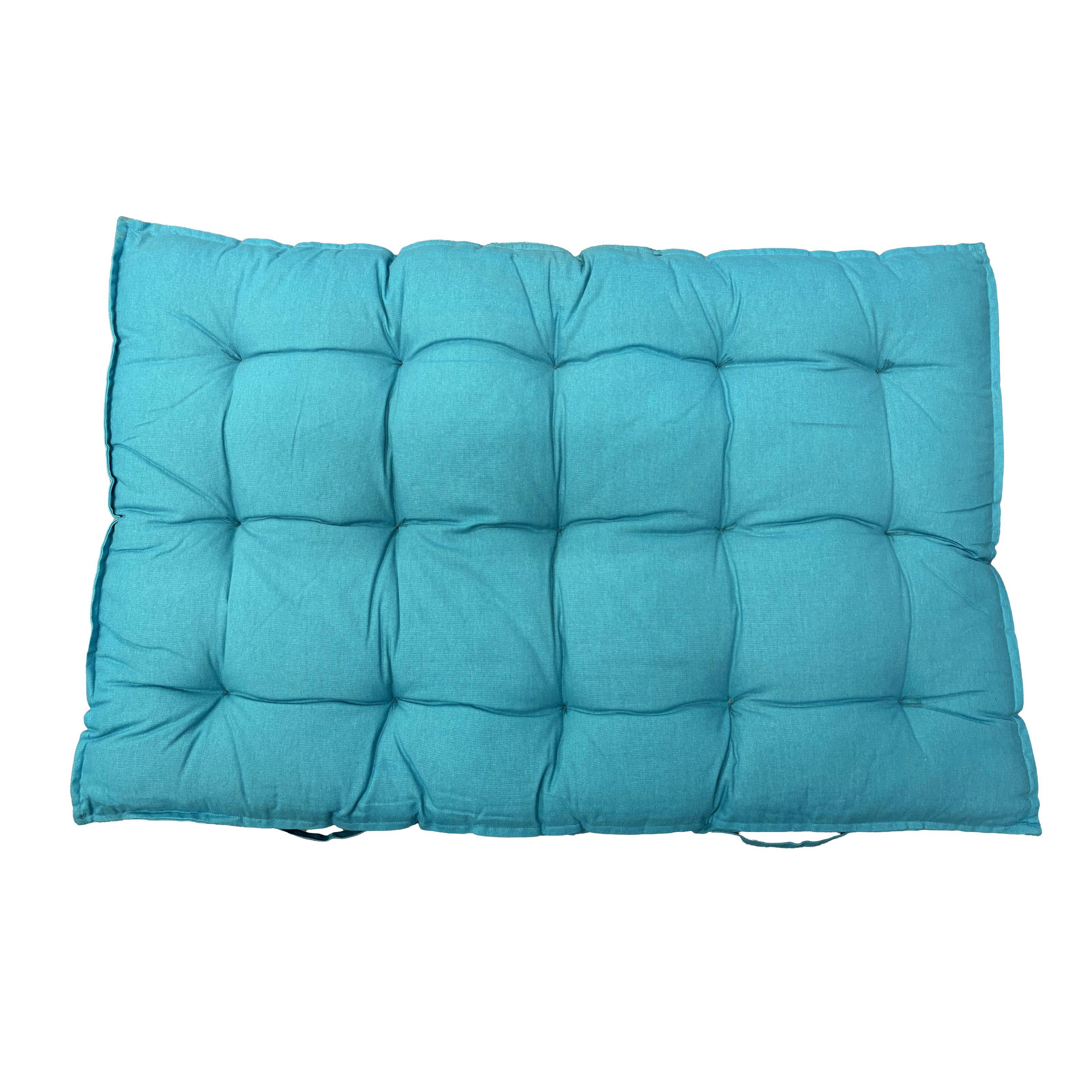 MATELAS PALETTE 120X80X10CM CARREAU CIMENT BLEUTE
