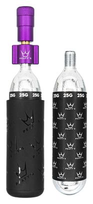 Gonfleur CO2 Peaty's Holeshot MTB Violet   2 Cartouches de CO2 (25g)