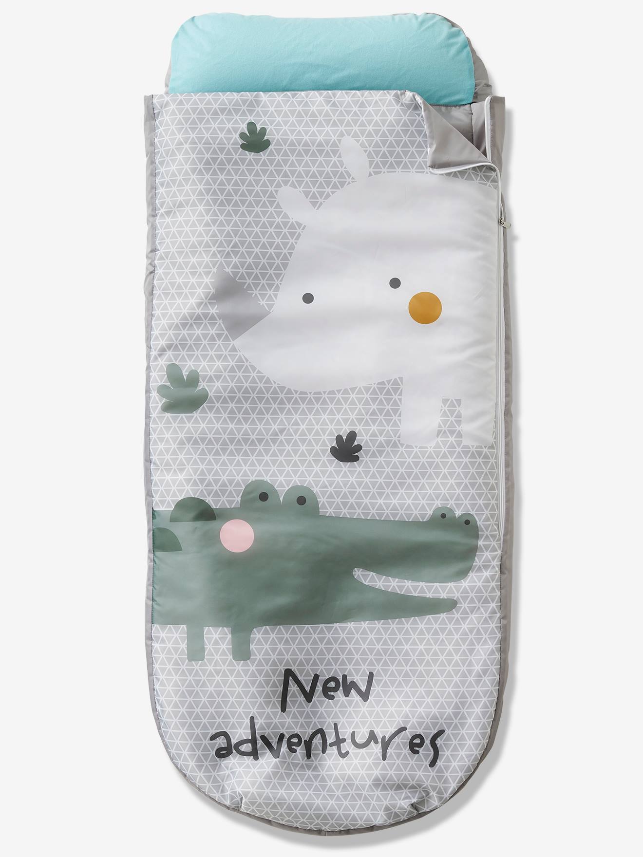 Saco de dormir Readybed® com colchão integrado Safari cinza médio liso com estampas