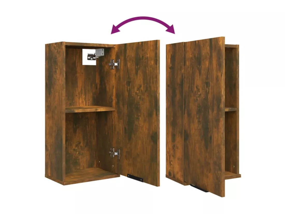 Armoire de salle de bain murale Chêne fumé 32x20x67 cm