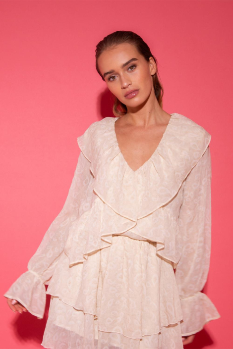 Studio Amaya beige dames blouse