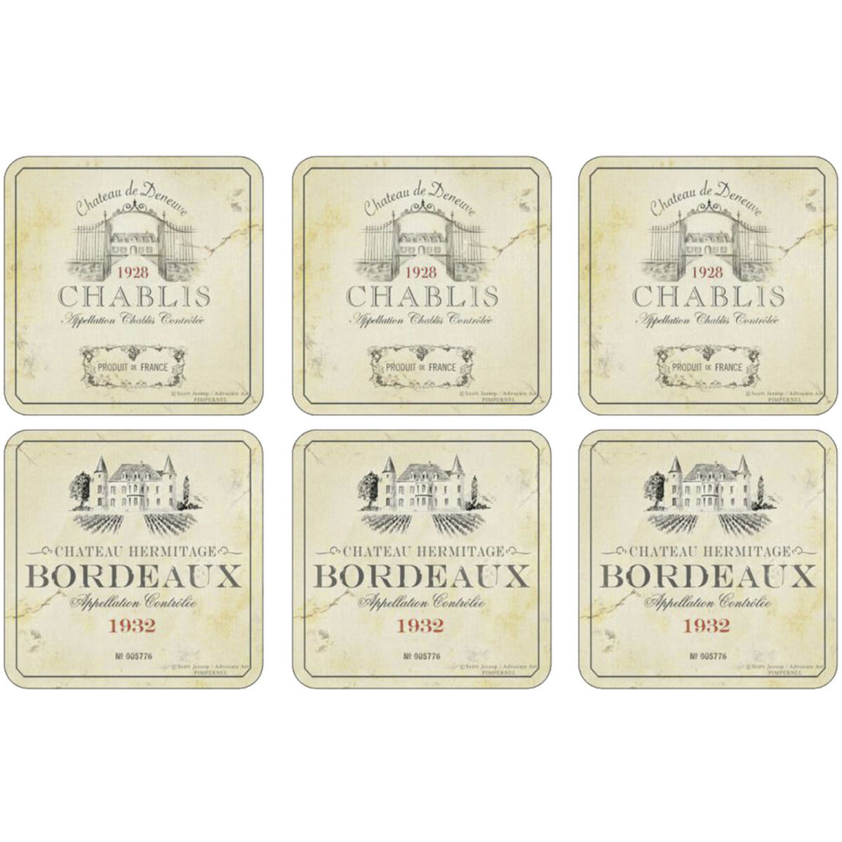 Vin de France Glassunderlag 6-pack