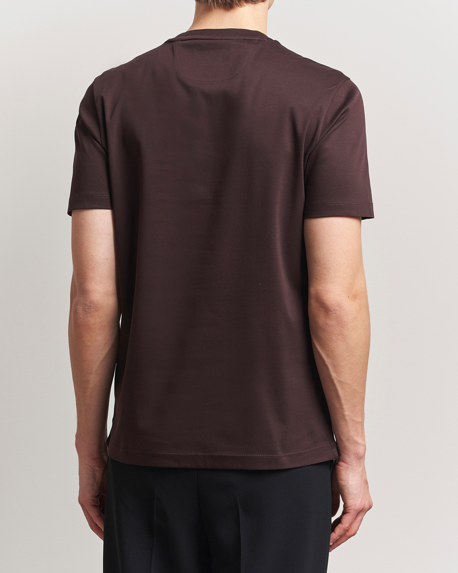 BOSS CAMEL Tesar Cotton Knitted T-Shirt Dark Brown