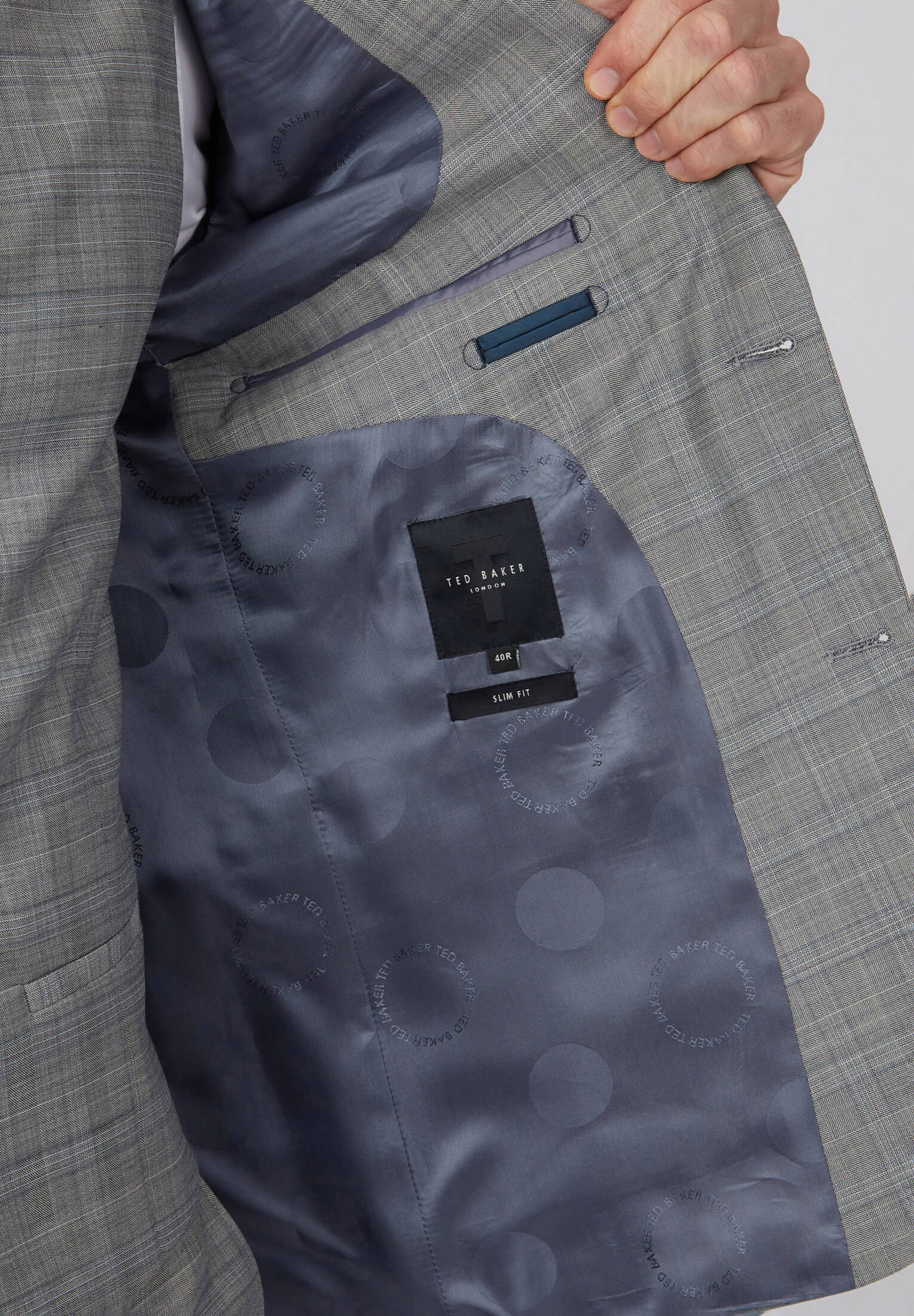 Ted Baker| Herren Jacke Grey Pow Check