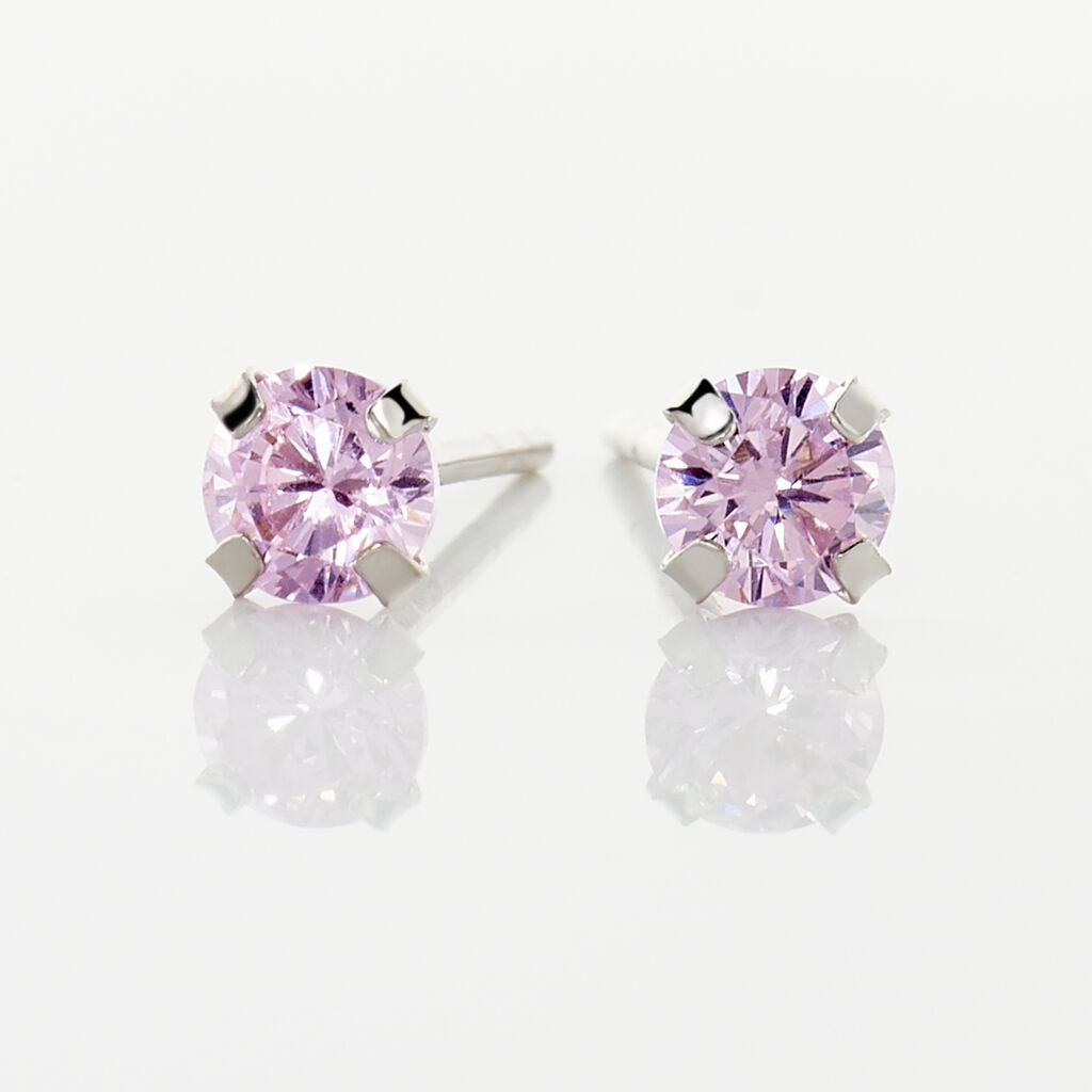 Boucles D'oreilles Puces Daria Or Blanc Oxyde De Zirconium