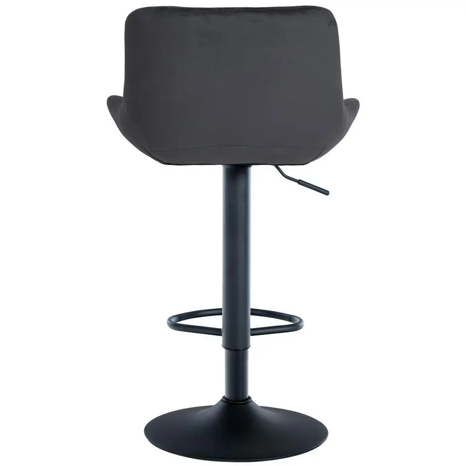CLP Set van 2 Barkruk Tover zwart Frame - Fluweel - zwart
