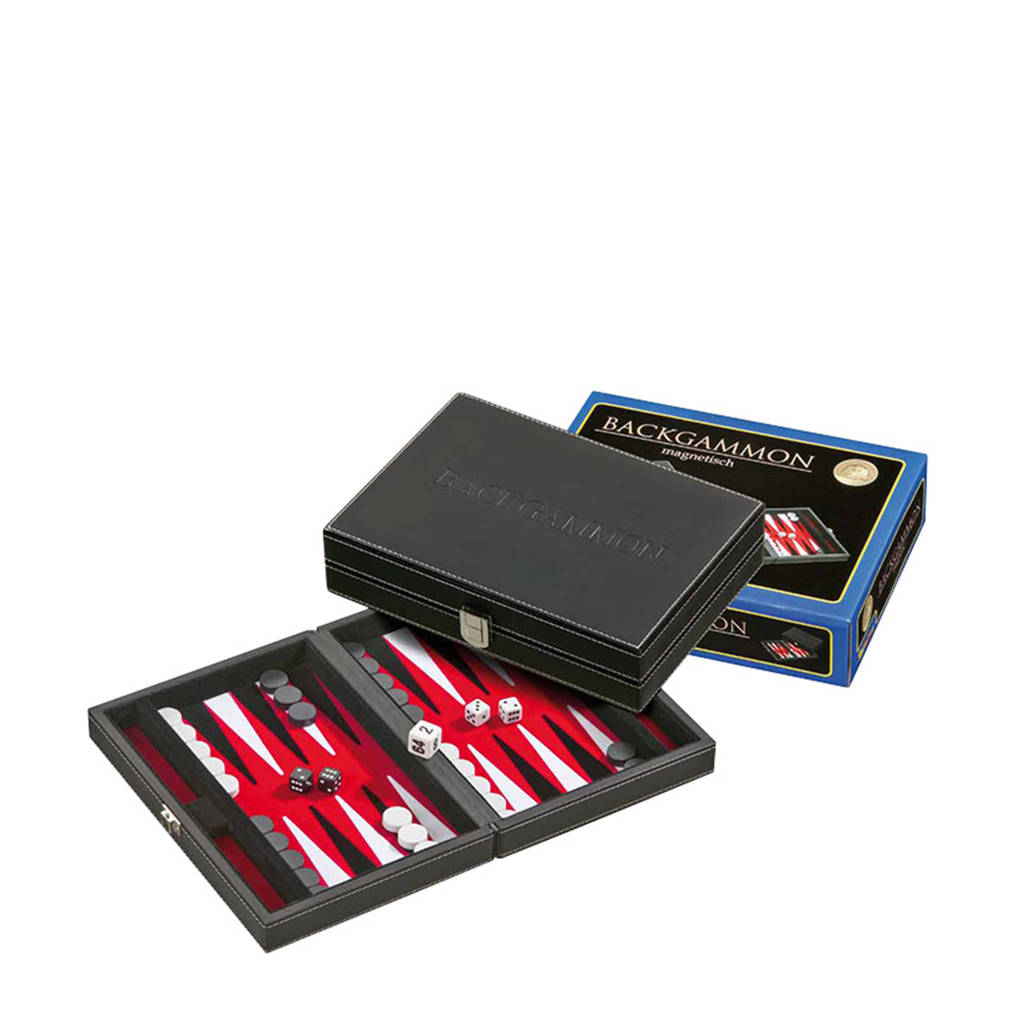 Backgammon Tinos klein rood 23x16.5cm Backgammon Tinos rood klein (23x16.5 cm)