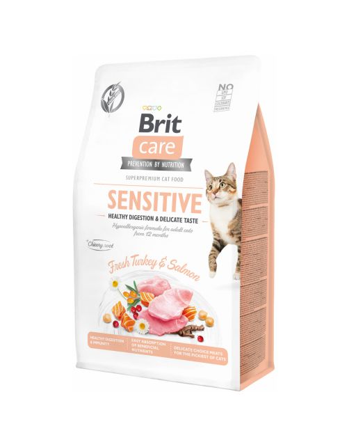 Brit Sensitive Healthy Digestion & Delicate Taste - Kattenvoer - Kalkoen Zalm 400 g
