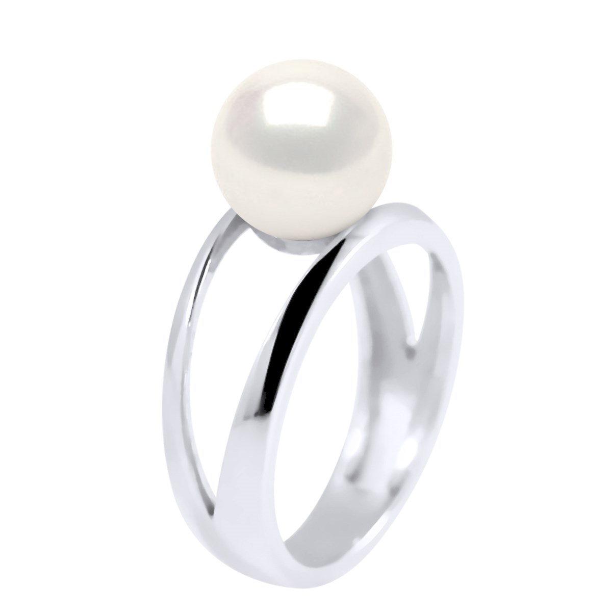 Bague Stella Jonc Perles d'Eau Douce 8-9 mm - Or Blanc