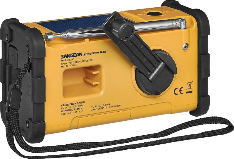 Sangean - MMR-88 - DAB+ Noodradio - Geel/Zwart - Geïntegreerde Accu
