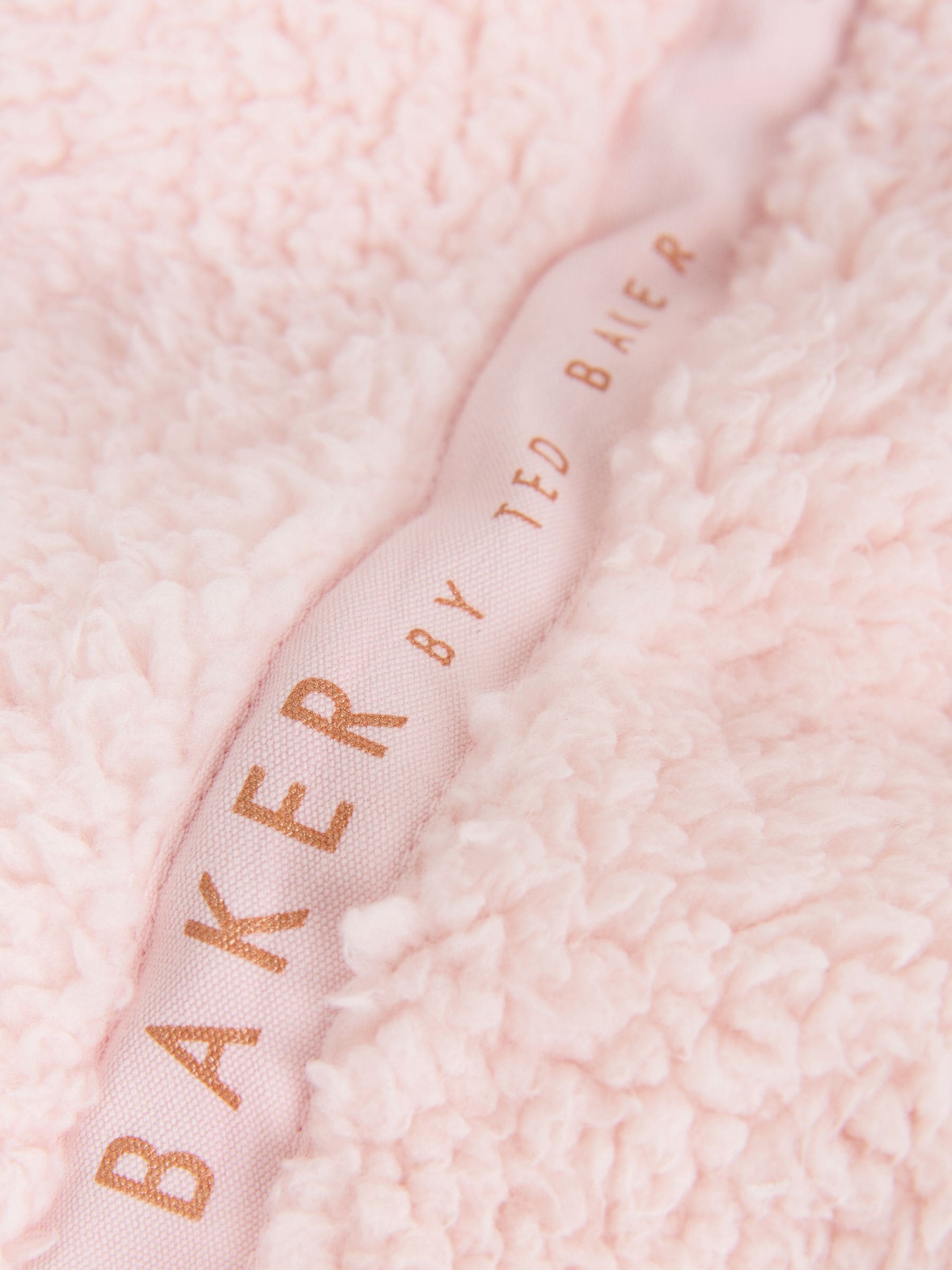 Roze - Baker by Ted Baker Zip-Through Hooded Borg Fleece Jacket