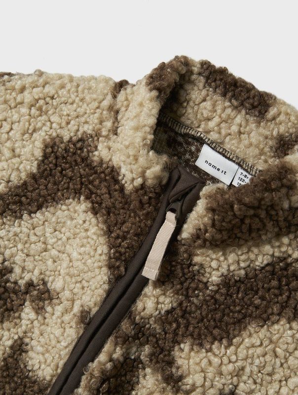 NAME IT - NKMOZIAS - Gebreid Vest - Bruin - Met Ritssluiting