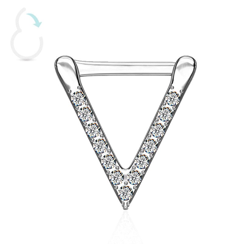 Piercing septum acier chirurgical et strass