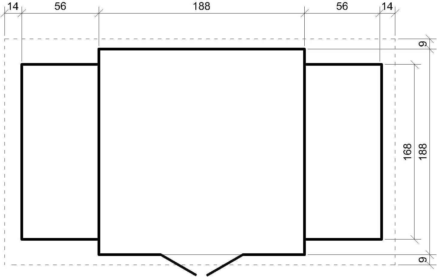 Holzhaus Gartenhaus mit Brennholzschuppen TIMBELA M391C - Gartenschuppen Holz B328xL206xH218 cm/ 3,53 + 0,97 + 0,97 m2 Lagerschuppen für Garten - Fahrrad Schuppen - Wasserfestes Dach