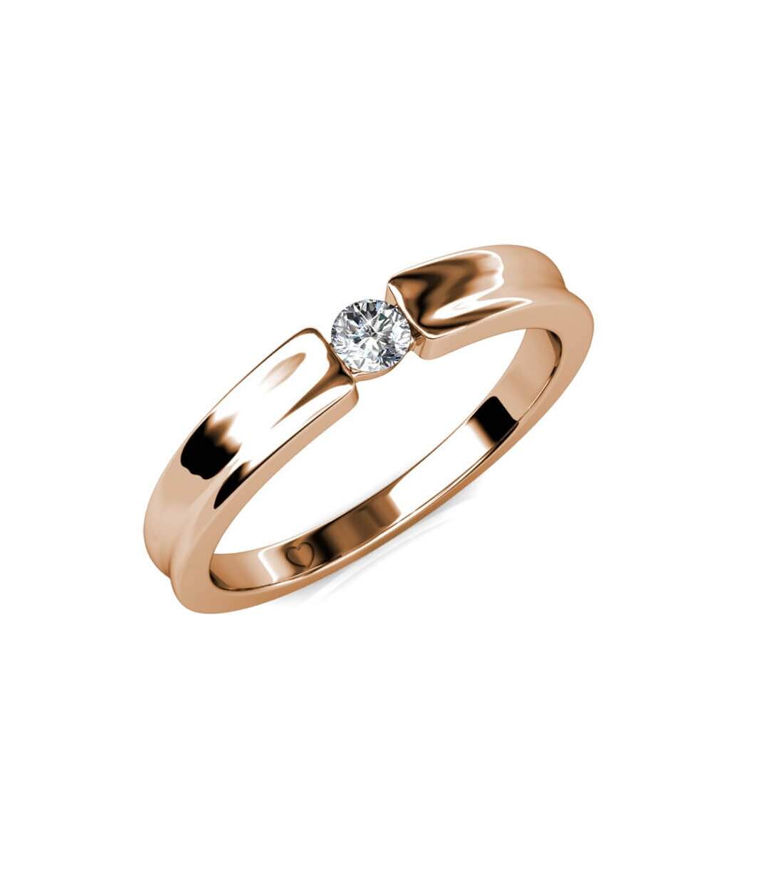 Bague Simplicity - Or Rosé et Cristal