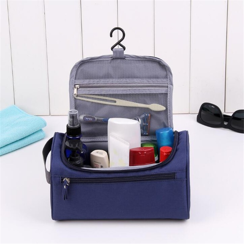 (23x15x12cm) Kosmetik Make Up Tasche Necessaire Organizer Bag mit Reissverschluss - Grau