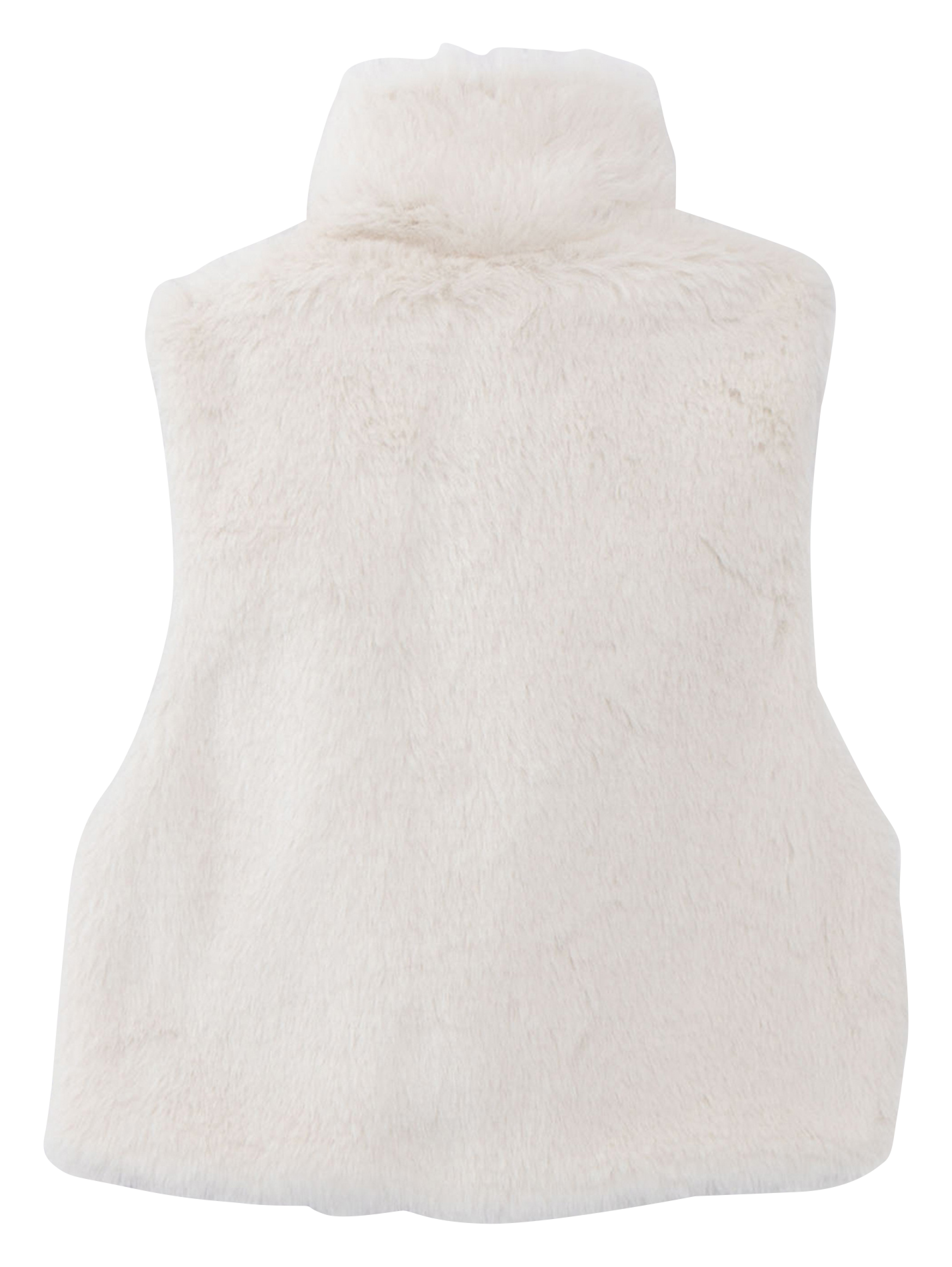 Gilet col classique droit en fourrure synthétique | Blanc