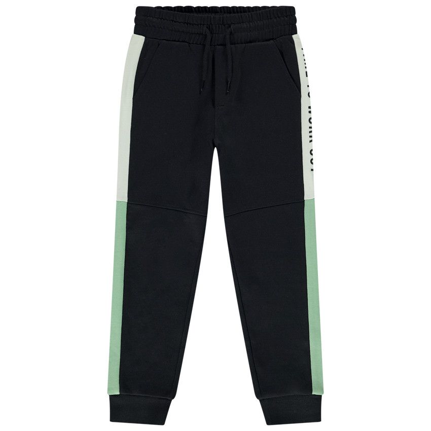 Jogging en molleton avec bandes placées pour garçon - Gris foncé