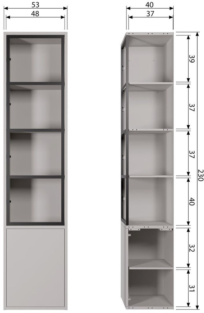 vtwonen Basic Vitrinekast