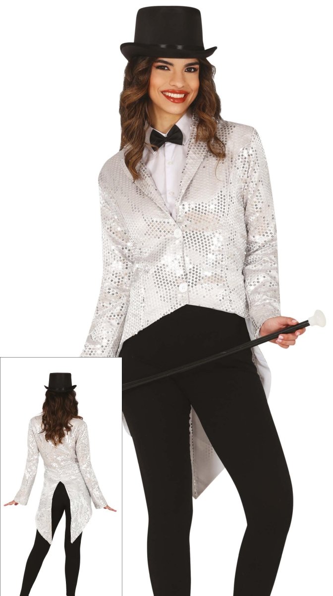Zilveren Blazer Dames Pailletten