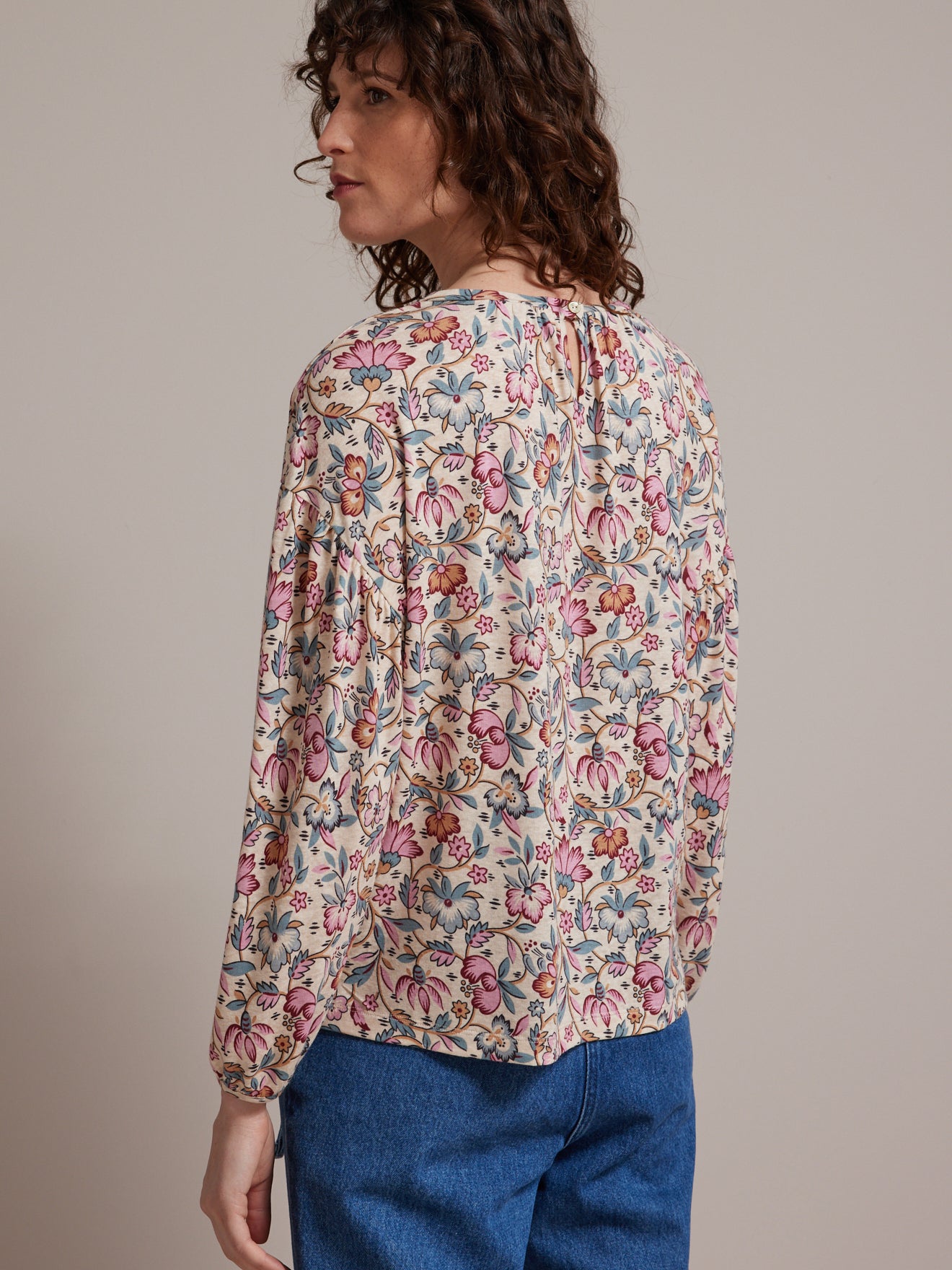 T-shirt manches bouffantes femme lin et viscose