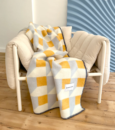 Plaid Cubics 200x130 cm blue honey