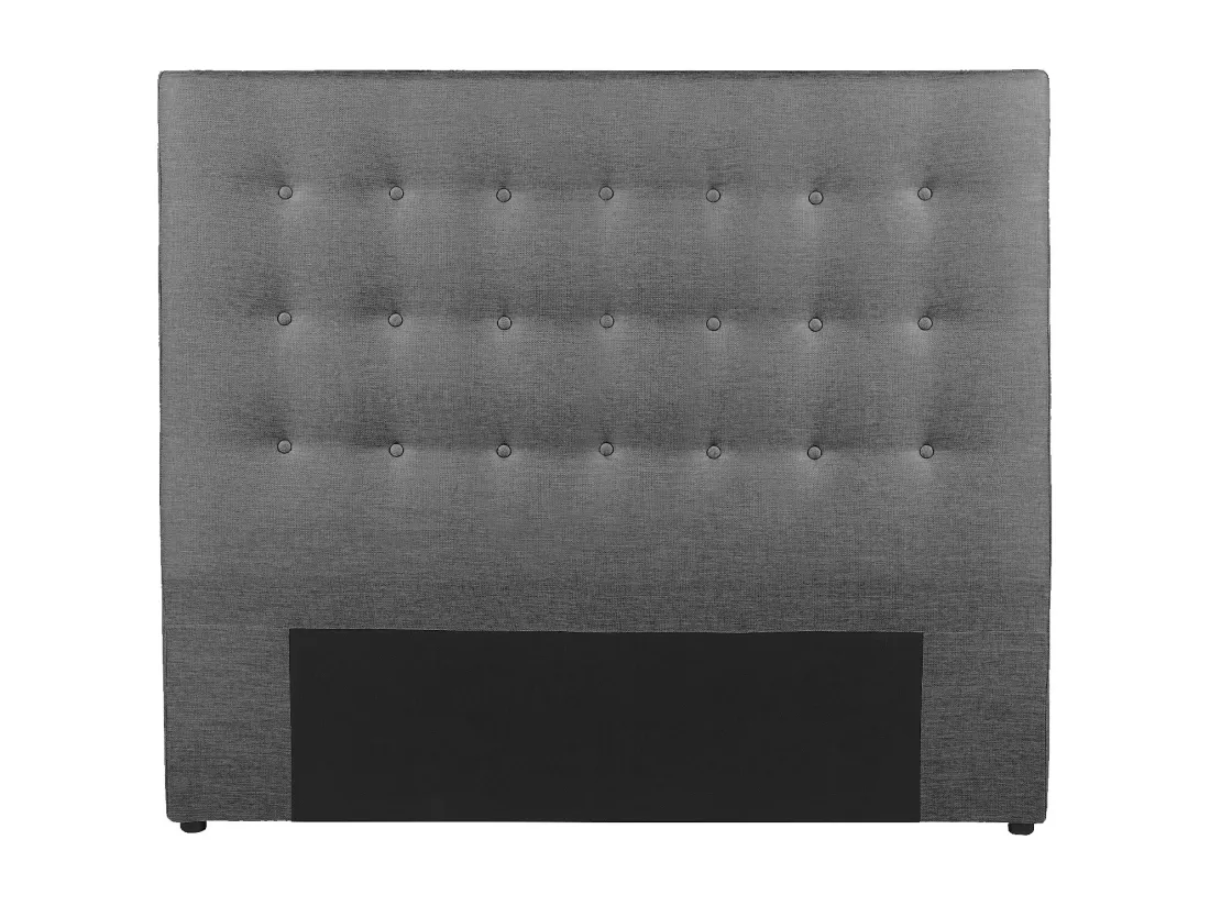 Tête de lit capitonnée FRANCESCO - 160 cm - Tissu - Gris