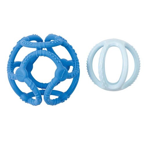 Set de 2 balles en silicone Bleu Pétrole/Bleu Clair Lapidou - NATTOU