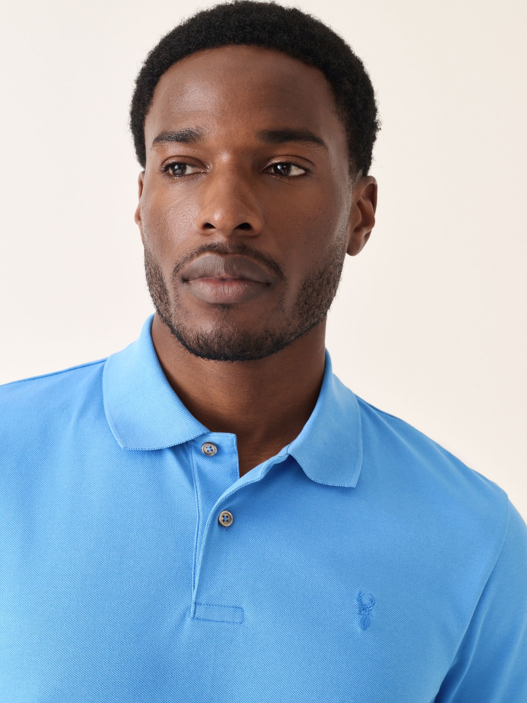 Blauw - Slim Fit - Long-Sleeve Pique Polo Shirt