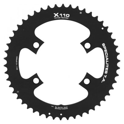 PLATEAU ROUTE 4BRA D.110 POUR SHIMANO TIAGRA 4700 TA X110 WS 50DTS EXTERIEUR COMPATIBLE SORA 3000-CLARIS 2000 NOIR 9-10V.
