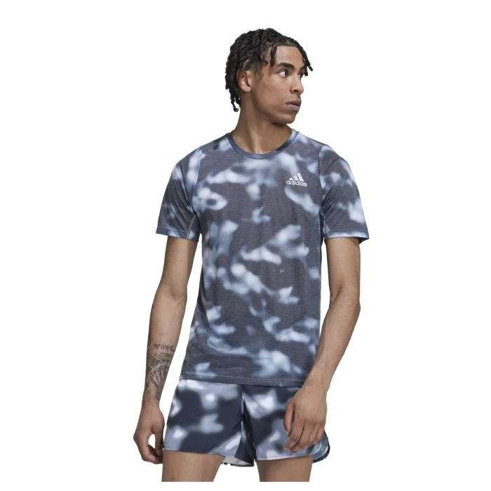adidas Herre T-shirts Run Icon Aop Tee Hvid