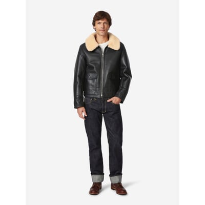 Herren-Fliegerjacke, Schwarz