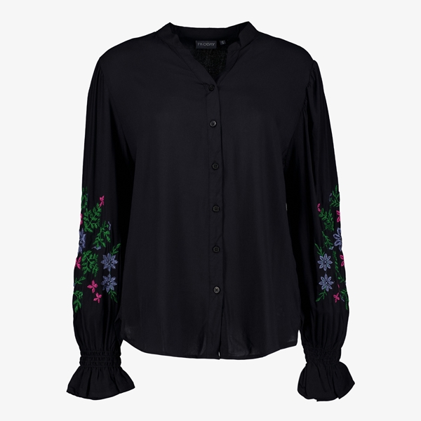 TwoDay dames blouse met geborduurde details zwart