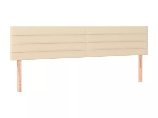 Sommier tapissier avec matelas et LED Crème 160x200 cm Tissu