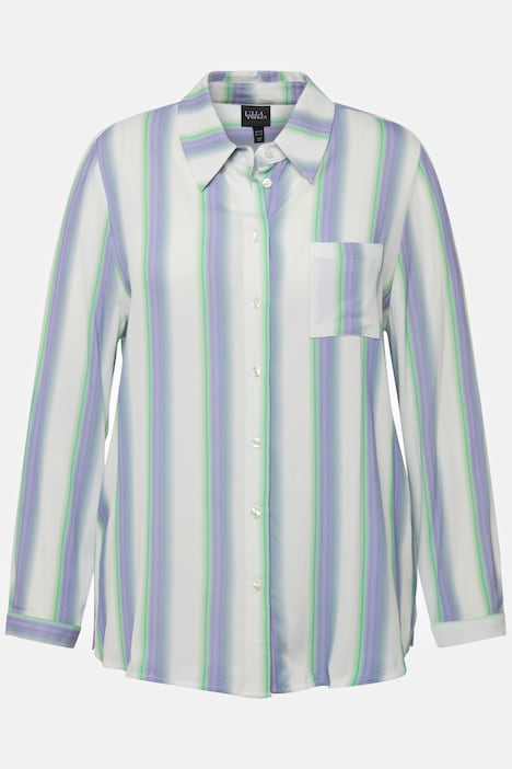 Hemdbluse, Streifen, Hemdkragen, Langarm