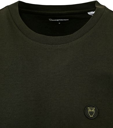 KnowledgeCotton Apparel T-shirt Donkergroen 1010605-1090 Forrest Night kopen