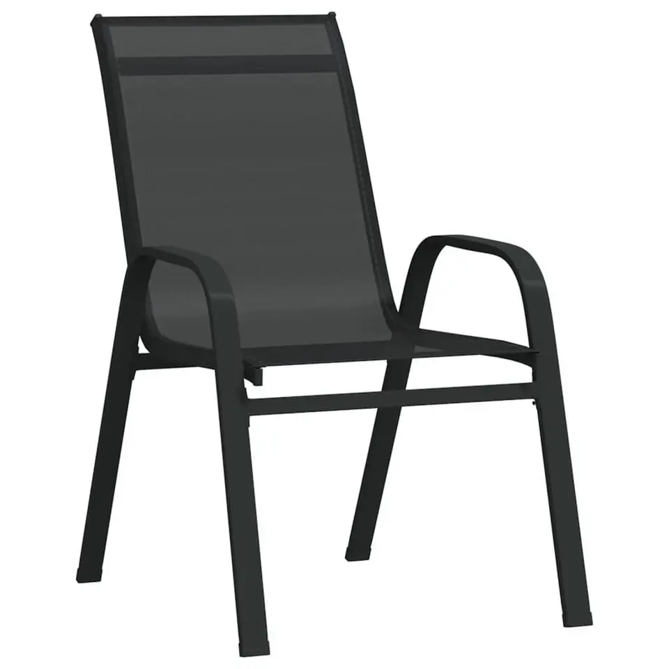 vidaXL - Stapelbare Tuinstoel - Zwart - Stof