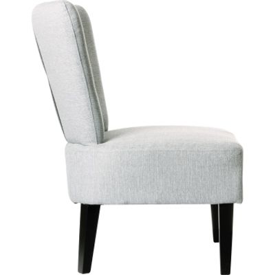 Fauteuil d'accueil BRIGHTON - Piétement en hêtre massif coloris noir - tissu gris clair