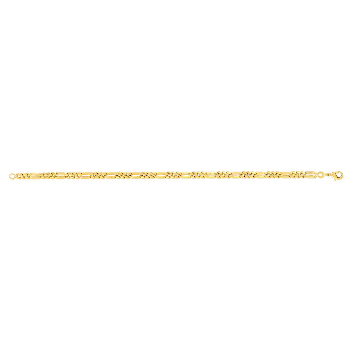 Bracelet plaqué or maille cheval alternée triple 19 cm