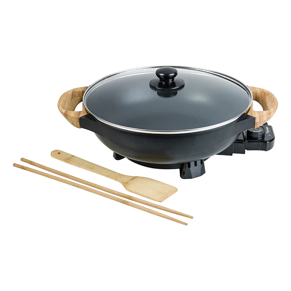 Wok électrique avec couvercle en verre 1500 W Bestron