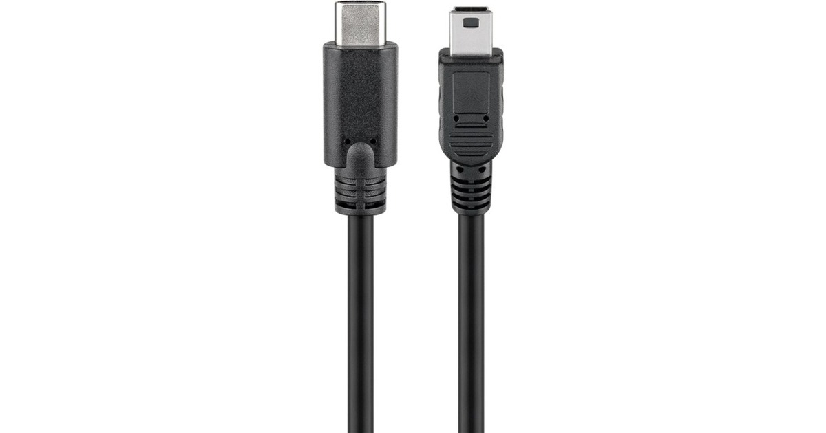 goobayUSB-C 2.0 naar Mini USB-B 2.0 adapter  (Zwart, 50cm)