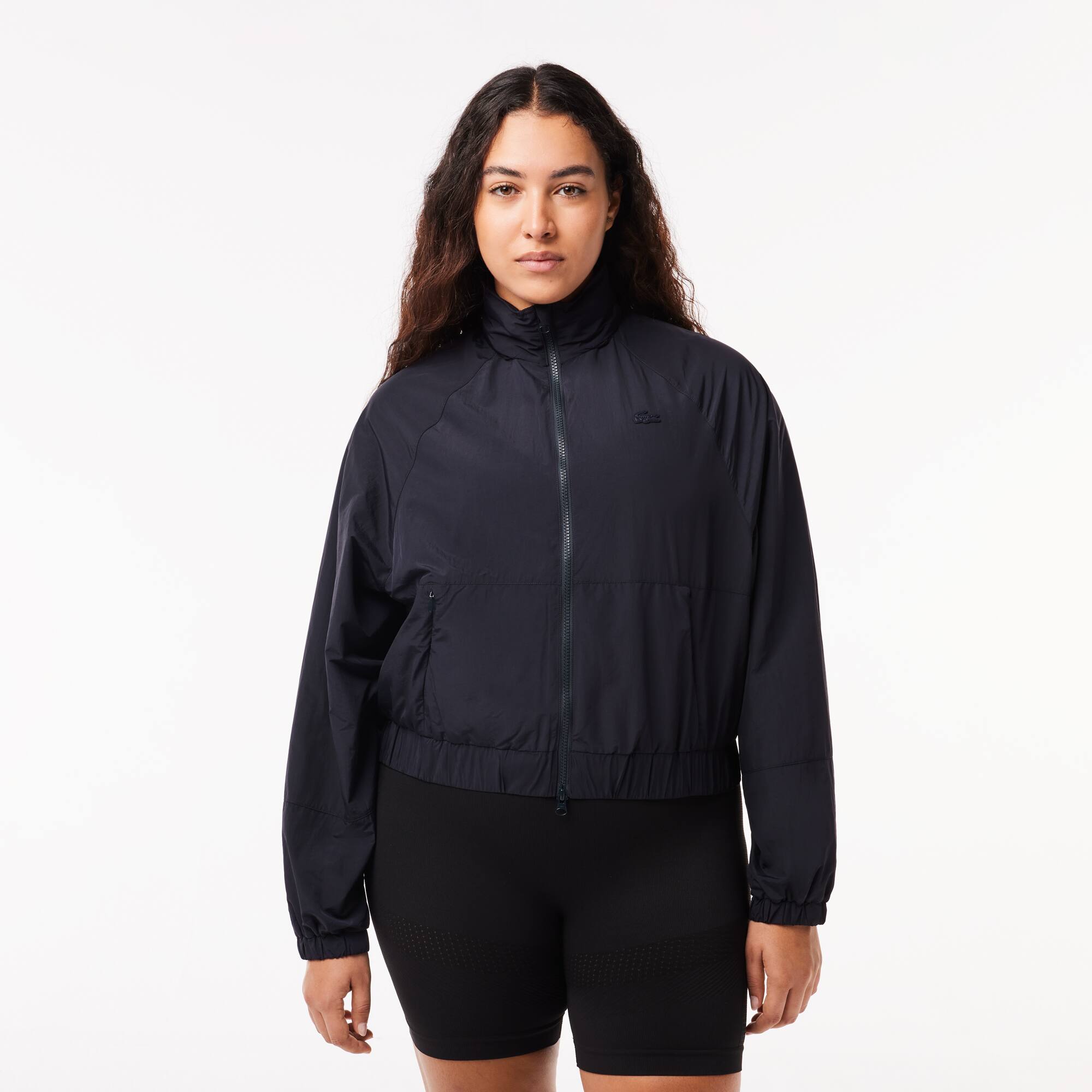 Veste courte Sportsuit zippée en nylon à capuche Manteaux & Vestes - Bleu - Lacoste - Femme