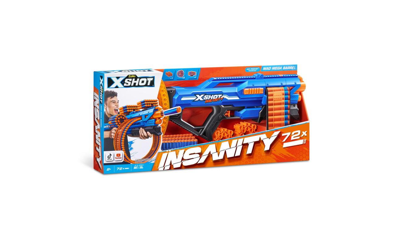 X-shot Insanity Mad Mega Barrel met 72 darts