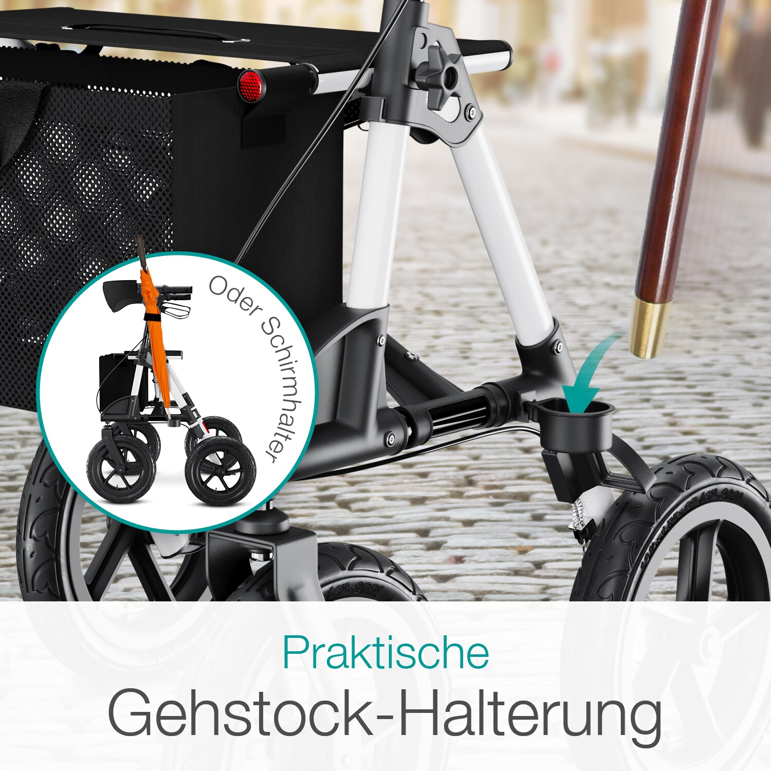 aktivshop Outdoor Rollator mit Luftbereifung Komfort
