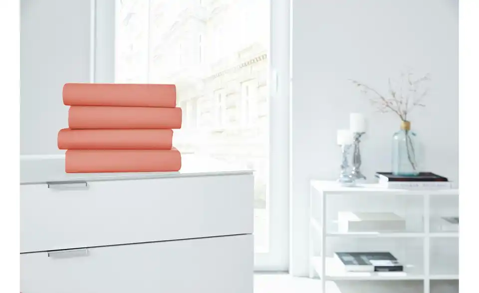 Jersey-Elastan Boxspringlaken Orange 100 cm
